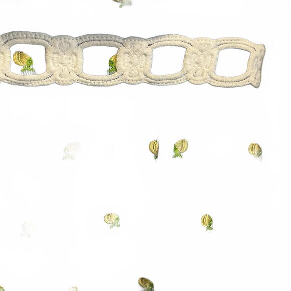 Lilly Pulitzer Strapless Blue Dress Yellow Floral Embroidery White Crochet Trim - Picture 3 of 9